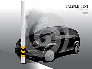 Car crash street light, vector illustrator