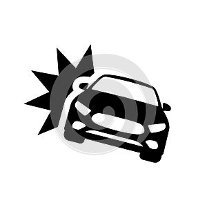 Car crash vector icon. Car accident symbol isolated. Vector illustration EPS 10