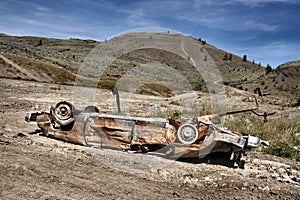 Car crashed in desert