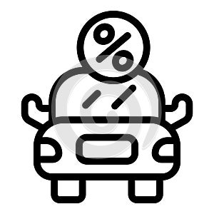 Car credit icon outline vector. Tax deduction