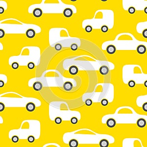 Car cute baby vector seamless pattern.