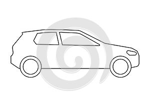 Car cuv transport model coloring line icon. Own passenger transport, automobile for travel. Vector sign outline