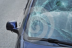 Car damage broken glass