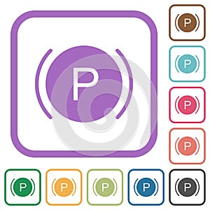 Car dashboard brake warning indicator simple icons