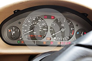 Car dashboard and control lights