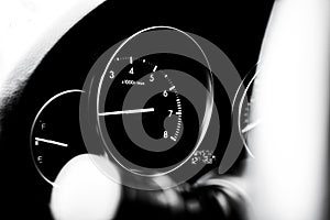 Car dashboard dials - engine RPM rotations per minute