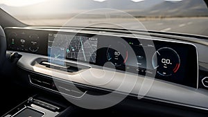 Car Dashboard Digital Display, Modern Vehicle Technology