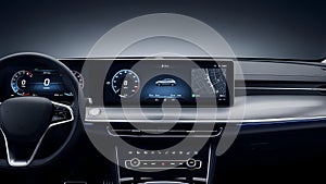 Car Dashboard Display Digital Cockpit, Navigation System