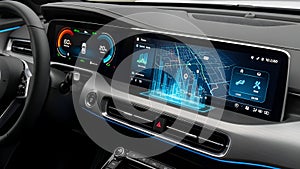 Car Dashboard Display Navigation, Digital Cockpit, Smart Technology