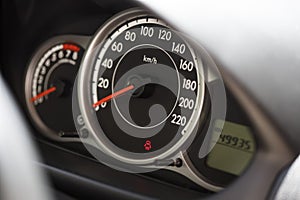 Car dashboard Door selective focus Open Doors Indicator