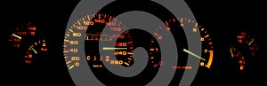 Car dashboard gages in the dark