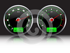 Car dashboard gauges