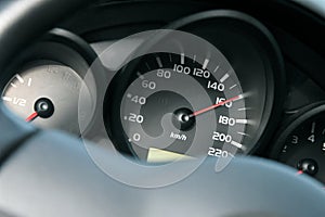 Car dashboard. high speed concept