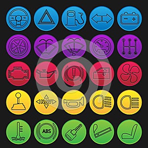 Car Dashboard Icon Set