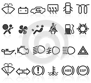 Car dashboard icons