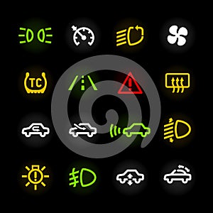 Car dashboard icons