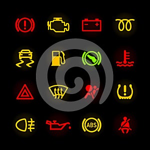 Car dashboard icons