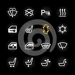 Car dashboard icons