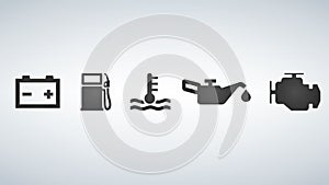 Car dashboard icons, illustration