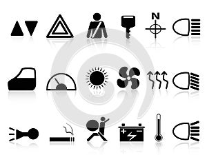 Car dashboard icons set