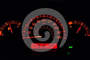 Car dashboard orange photo