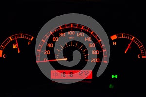 Car dashboard orange