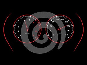 Car dashboard, speed meter racing sport design, vector