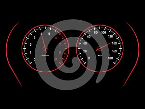 Car dashboard, speed meter racing sport design, vector illustration