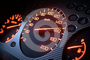 Car dashboard speedometer