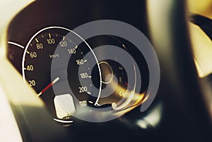 Car dashboard speedometer