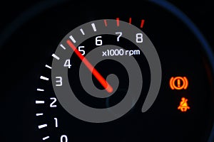 Car dashboard tachometer
