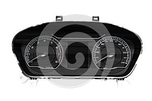 Car dashboard on white background