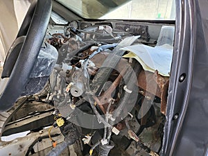 car dashboard wiring, electrical system inside car interior