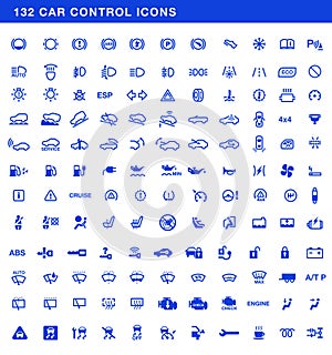 Car dashboards symbols vector set