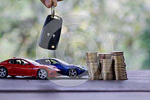 Car dealers or insurance managers cover and protect against damage and risk of driving,Hold car keys,Protecting and after-sales