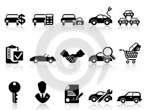 Car dealership icons set