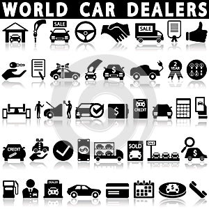 Car dealership icons set photo