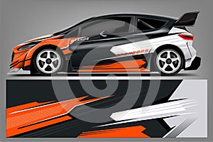 Car decal wrap design . Graphic abstract stripe racing background kit designs for vehicle, race car, rally, adventure and li