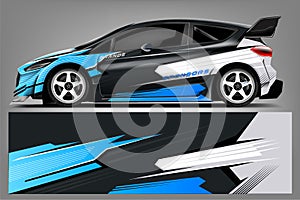 Car decal wrap design . Graphic abstract stripe racing background kit designs for vehicle, race car, rally, adventure and li