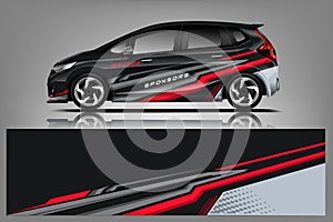 Car decal wrap design . Graphic abstract stripe racing background kit designs for vehicle, race car, rally, adventure and li