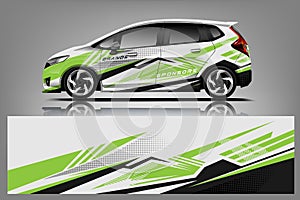 Car decal wrap design . Graphic abstract stripe racing background kit designs for vehicle, race car, rally, adventure and li