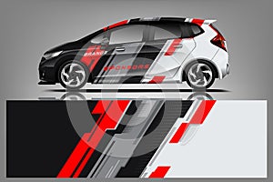 Car decal wrap design . Graphic abstract stripe racing background kit designs for vehicle, race car, rally, adventure and li