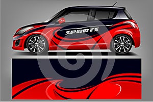 Car decal wrap design . Graphic abstract stripe racing background kit designs for vehicle, race car, rally, adventure and li