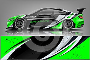 Car decal wrap design . Graphic abstract stripe racing background kit designs for vehicle, race car, rally, adventure and li