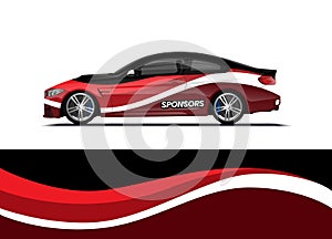 Car decal wrap design template vector illustration