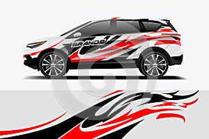 Car decal wrap design vector.