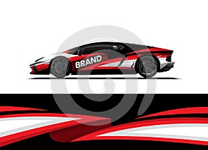 Car decal wrap design vector. Abstract background for vehicle vinyl wrap