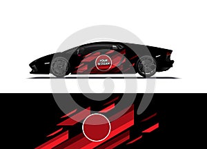 Car decal wrap design vector. Abstract background for vehicle vinyl wrap