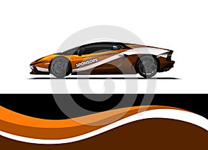 Car decal wrap design vector. Abstract background for vehicle vinyl wrap