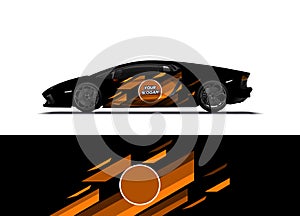 Car decal wrap design vector. Abstract background for vehicle vinyl wrap